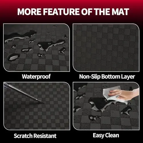 Сверхпрочный коврик в багажник для Infiniti QX60 2022-2026 (только с цельным сиденьем) - Включает коврики на спинки 2-го и 3-го рядов - 6