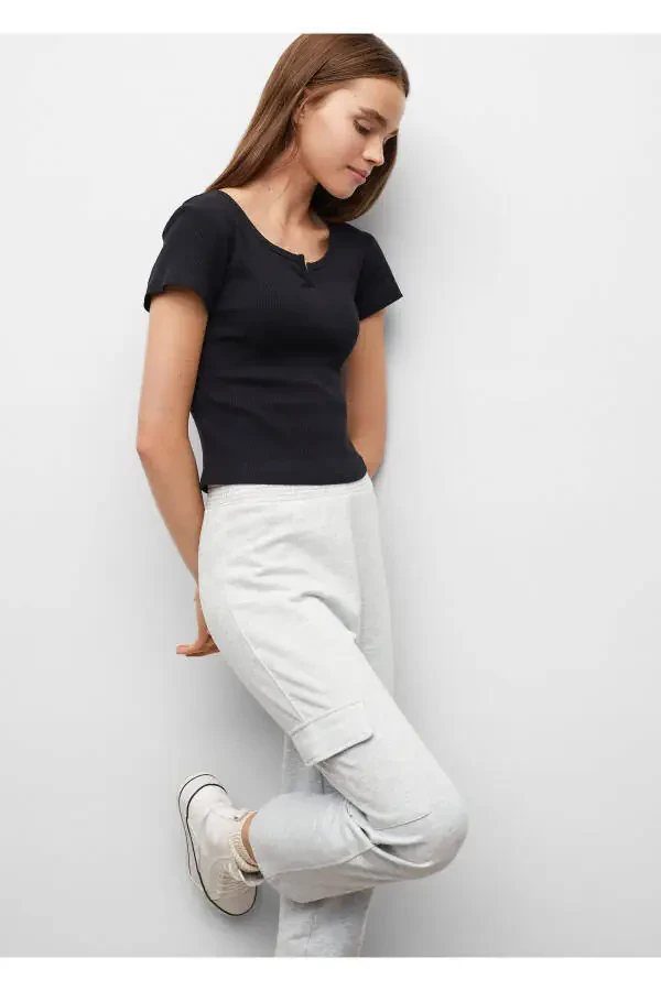 Светло-серые штаны для девочек - 2