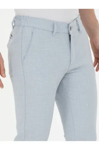 Светло-синие брюки из канваса slim fit - 4