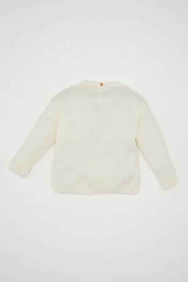 Свитер для девочки с вышивкой на велосипедном вороте C8089a524au - 4