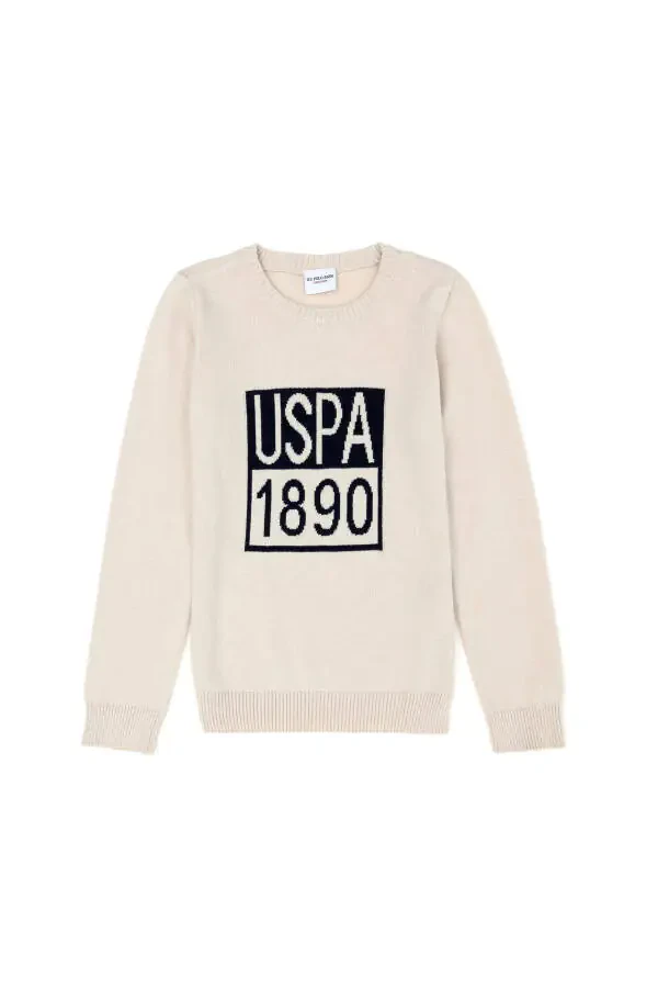 Свитер для мальчика с воротником-стойкой кремового цвета 50271343-VR071 - 11