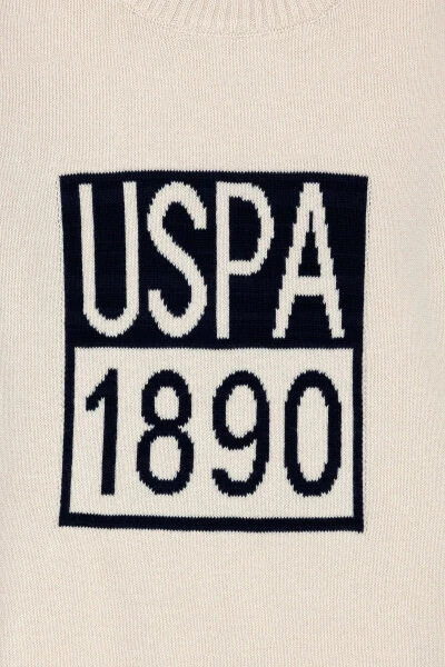 Свитер для мальчика с воротником-стойкой кремового цвета 50271343-VR071 - 9