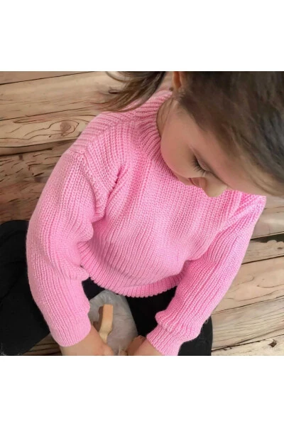 Свитер для мальчика/девочки с воротником-гольфом оверсайз из трикотажа - BEBEĞİME ÇORAP