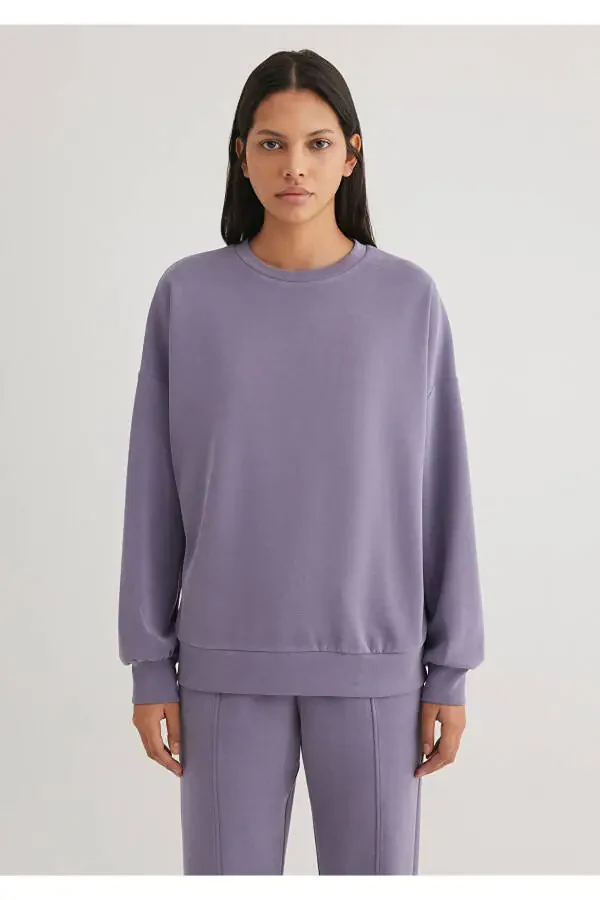 Свитер из модала Lux Touch Tencel Tm фиолетового цвета 168837-70608 - 3