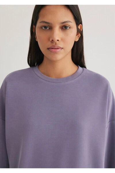 Свитер из модала Lux Touch Tencel Tm фиолетового цвета 168837-70608 - 5