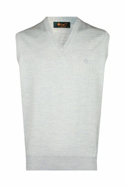 Свитер из шерсти серого меланжа с комфортной посадкой - Modazone