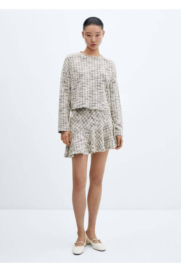 Свитер из твида с круглым вырезом - 2