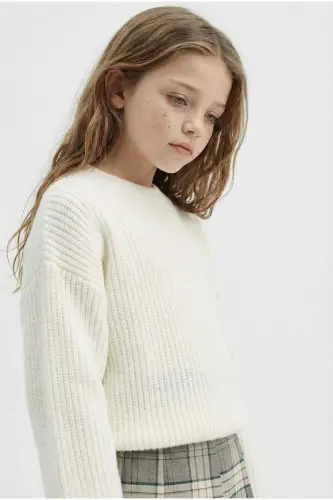Свитер с круглым вырезом стандартной посадки для девочек C6909A824AU - 5