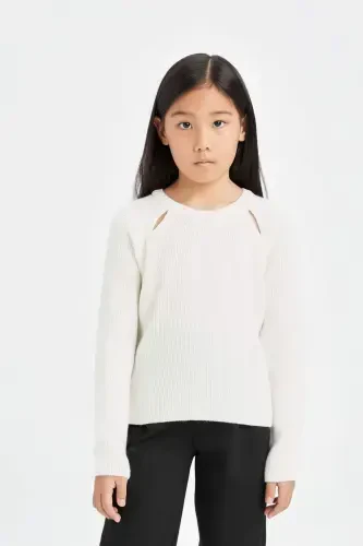 Свитер с круглым вырезом стандартной посадки для девочек C6910A824AU - 3