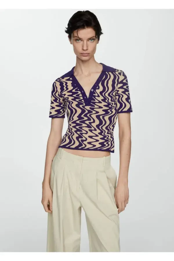 Свитер с воротником-поло - 1