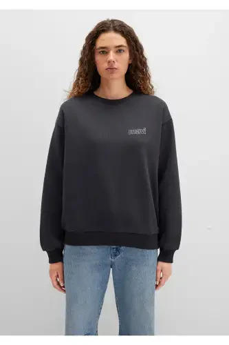Свитшот антрацитового цвета с логотипом 1611656-82185 - 4