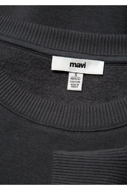 Свитшот антрацитового цвета с логотипом 1611656-82185 - 7