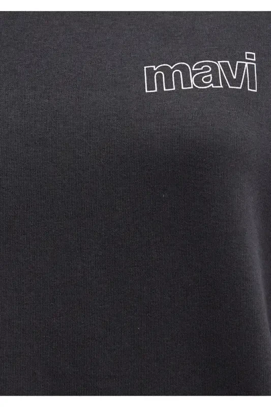 Свитшот антрацитового цвета с логотипом 1611656-82185 - 8