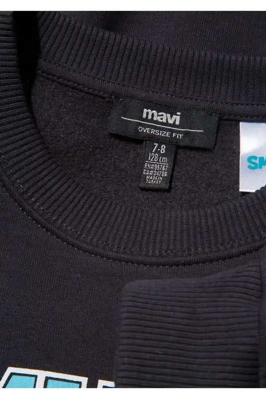 Свитшот антрацитовый с принтом Смурфики 6s10084-70087 - 4