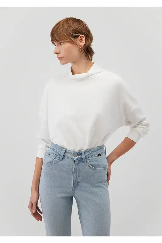 Свитшот белый с воротником-шалью Tencel Tm 1611224-70057 - MAVI