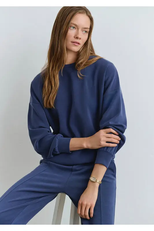 Свитшот из модала Lux Touch Tencel Tm темно-синий 168837-70491 - MAVI