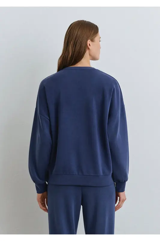 Свитшот из модала Lux Touch Tencel Tm темно-синий 168837-70491 - 3