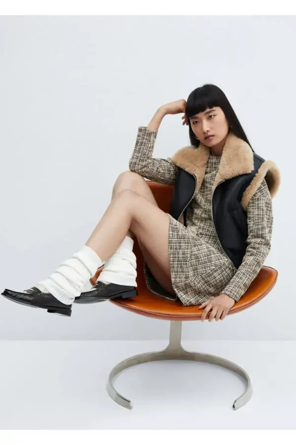 Свитшот из твида с переплетением фактур - 5