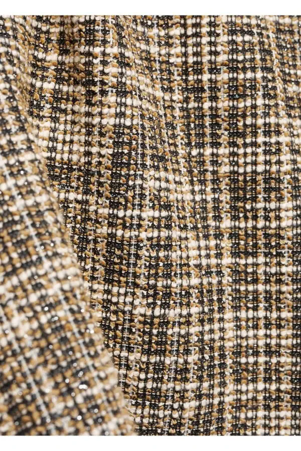 Свитшот из твида с переплетением фактур - 6