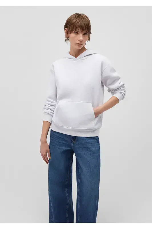 Свитшот с капюшоном светло-серого цвета Basic 167299-85438 - 2