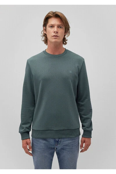 Свитшот с круглым вырезом зеленый Basic 065751-71577 - 3