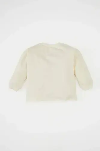 Свитшот с принтом для девочки с воротником-поло - 5