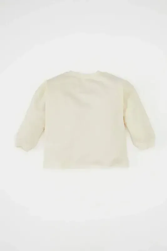 Свитшот с принтом для девочки с воротником-поло - 5