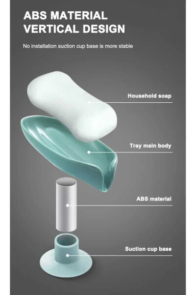 SVRM 1 pc Soap Dish with Suction Cup and Drain - 3