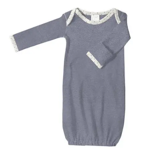 SwaddleDesigns Softest Cotton Baby Pajama Gown with Foldover Mitten Cuffs for Infant Boy and Girl, Newborn, 0-3 Months - 1