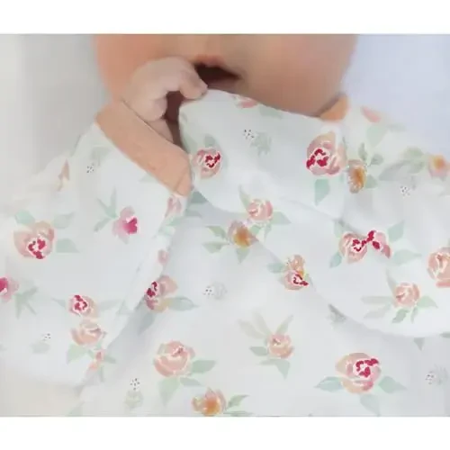 SwaddleDesigns Softest Cotton Baby Pajama Gown with Foldover Mitten Cuffs for Infant Boy and Girl, Newborn, 0-3 Months - 2