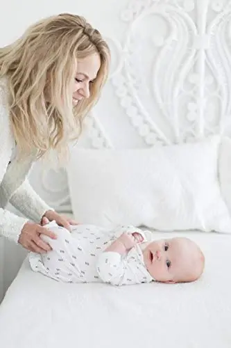 SwaddleDesigns Softest Cotton Baby Pajama Gown with Foldover Mitten Cuffs for Infant Boy and Girl, Newborn, 0-3 Months - 2