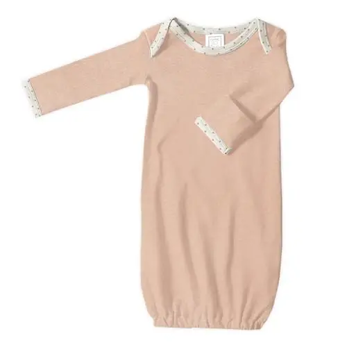 SwaddleDesigns Softest Cotton Baby Pajama Gown with Foldover Mitten Cuffs for Infant Boy and Girl, Newborn, 0-3 Months 
