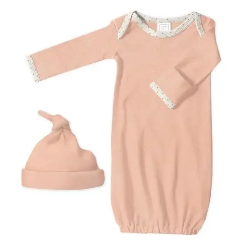 SwaddleDesigns Softest Cotton Baby Pajama Gown with Foldover Mitten Cuffs for Infant Boy and Girl, Newborn, 0-3 Months - 7