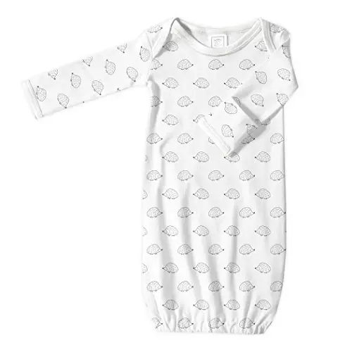 SwaddleDesigns Softest Cotton Baby Pajama Gown with Foldover Mitten Cuffs for Infant Boy and Girl, Newborn, 0-3 Months - 4