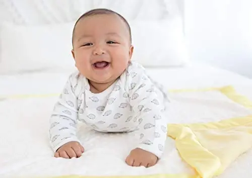 SwaddleDesigns Softest Cotton Baby Pajama Gown with Foldover Mitten Cuffs for Infant Boy and Girl, Newborn, 0-3 Months - 5