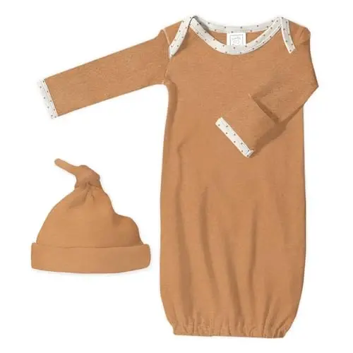 SwaddleDesigns Softest Cotton Baby Pajama Gown with Foldover Mitten Cuffs for Infant Boy and Girl, Newborn, 0-3 Months - 4