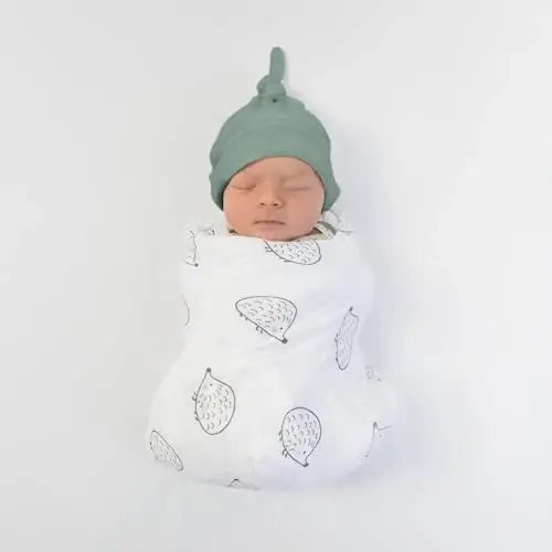 SwaddleDesigns Softest Cotton Baby Pajama Gown with Foldover Mitten Cuffs for Infant Boy and Girl, Newborn, 0-3 Months - 13