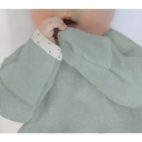 SwaddleDesigns Softest Cotton Baby Pajama Gown with Foldover Mitten Cuffs for Infant Boy and Girl, Newborn, 0-3 Months - 5