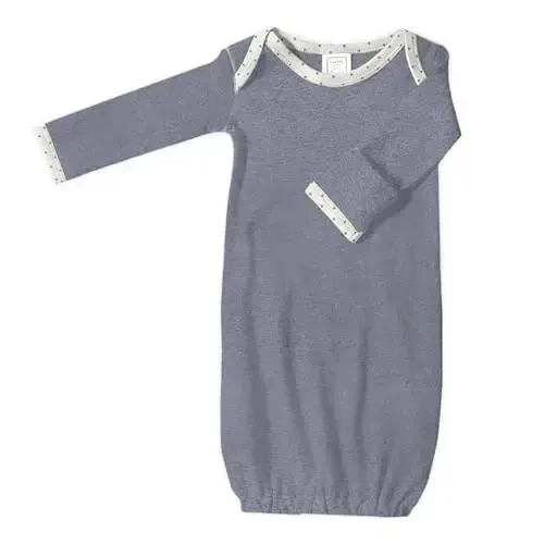 SwaddleDesigns Softest Cotton Baby Pajama Gown with Foldover Mitten Cuffs for Infant Boy and Girl, Newborn, 0-3 Months - SWADDLEDESIGNS (1)