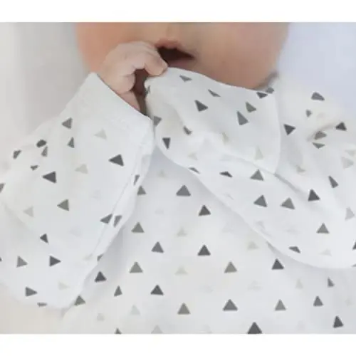 SwaddleDesigns Softest Cotton Baby Pajama Gown with Foldover Mitten Cuffs for Infant Boy and Girl, Newborn, 0-3 Months - SWADDLEDESIGNS (1)