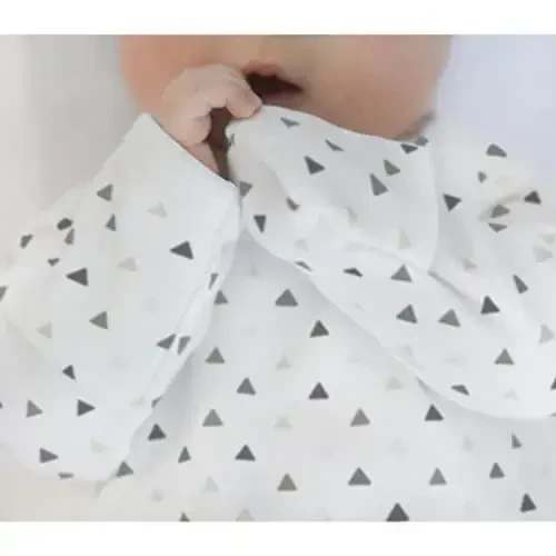 SwaddleDesigns Softest Cotton Baby Pajama Gown with Foldover Mitten Cuffs for Infant Boy and Girl, Newborn, 0-3 Months - SWADDLEDESIGNS (1)