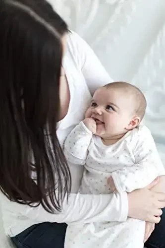 SwaddleDesigns Softest Cotton Baby Pajama Gown with Foldover Mitten Cuffs for Infant Boy and Girl, Newborn, 0-3 Months - 7