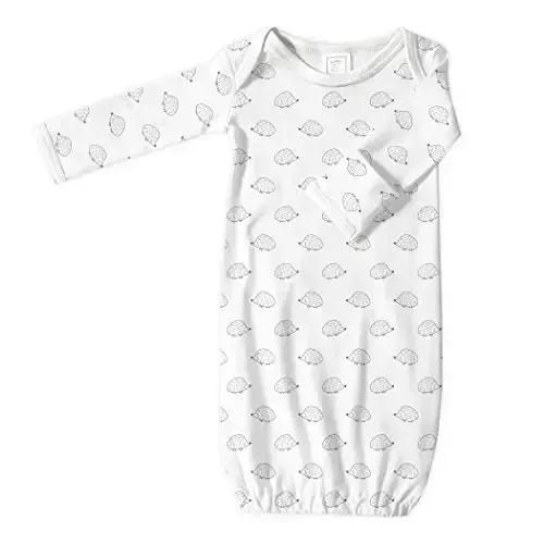 SwaddleDesigns Softest Cotton Baby Pajama Gown with Foldover Mitten Cuffs for Infant Boy and Girl, Newborn, 0-3 Months - 4