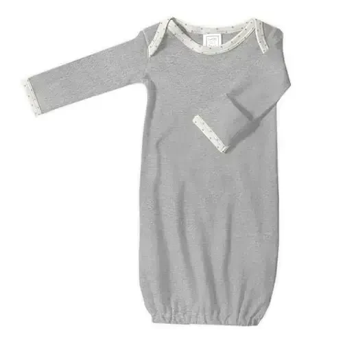 SwaddleDesigns Softest Cotton Baby Pajama Gown with Foldover Mitten Cuffs for Infant Boy and Girl, Newborn, 0-3 Months - 1