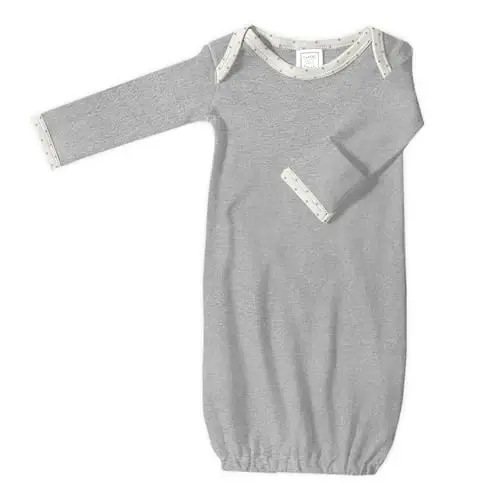 SwaddleDesigns Softest Cotton Baby Pajama Gown with Foldover Mitten Cuffs for Infant Boy and Girl, Newborn, 0-3 Months 
