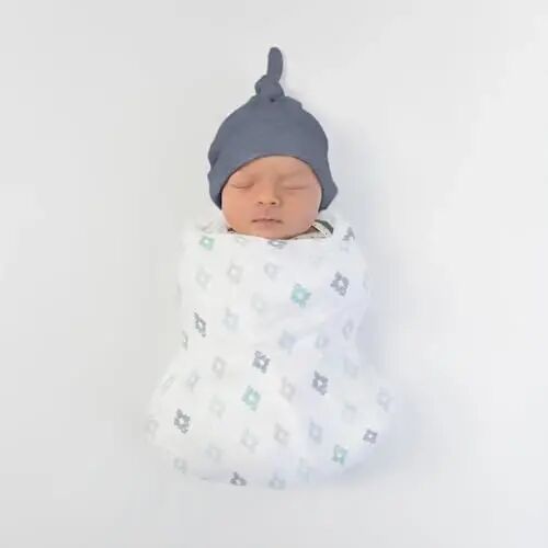 SwaddleDesigns Softest Cotton Baby Pajama Gown with Foldover Mitten Cuffs for Infant Boy and Girl, Newborn, 0-3 Months - 6