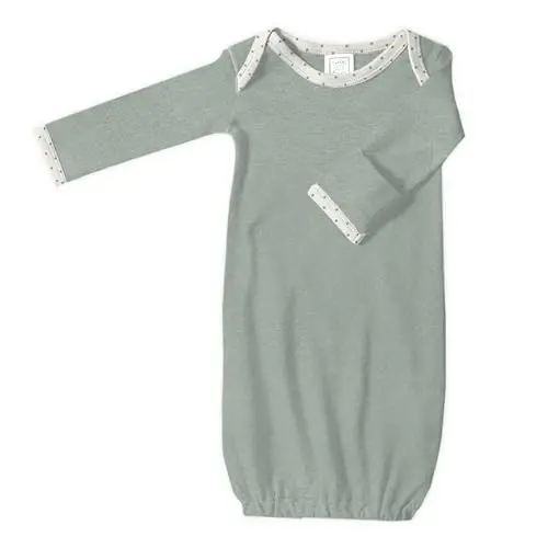 SwaddleDesigns Softest Cotton Baby Pajama Gown with Foldover Mitten Cuffs for Infant Boy and Girl, Newborn, 0-3 Months - 2