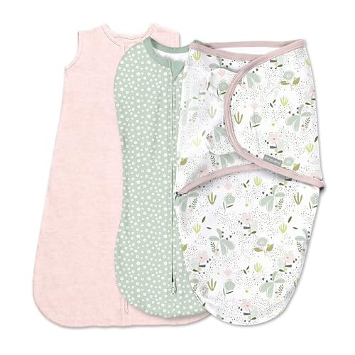 SwaddleMe by Ingenuity Comfort Pack Size Small, 0-3 Months, 3-Pack (Peekaboo Panda) Baby Swaddle Set - 41