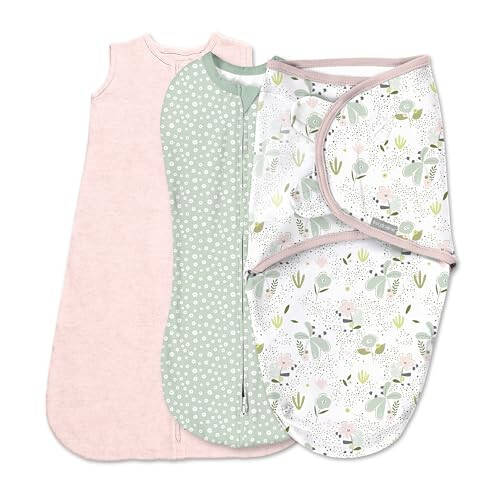 SwaddleMe by Ingenuity Comfort Pack Size Small, 0-3 Months, 3-Pack (Peekaboo Panda) Baby Swaddle Set - 29