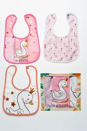 Swan-Themed Square 3-Piece Microfiber Bib Set - 1